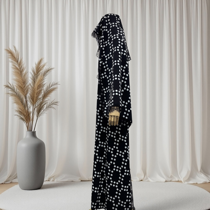 The Polka Dot Lace Abaya Set (148)