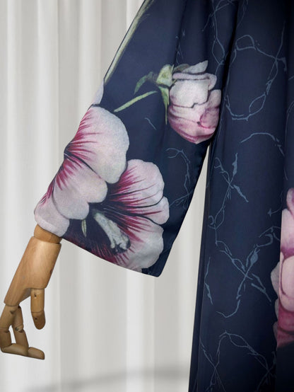 The Artisanal Midnight Floral Abaya Set (EG150)