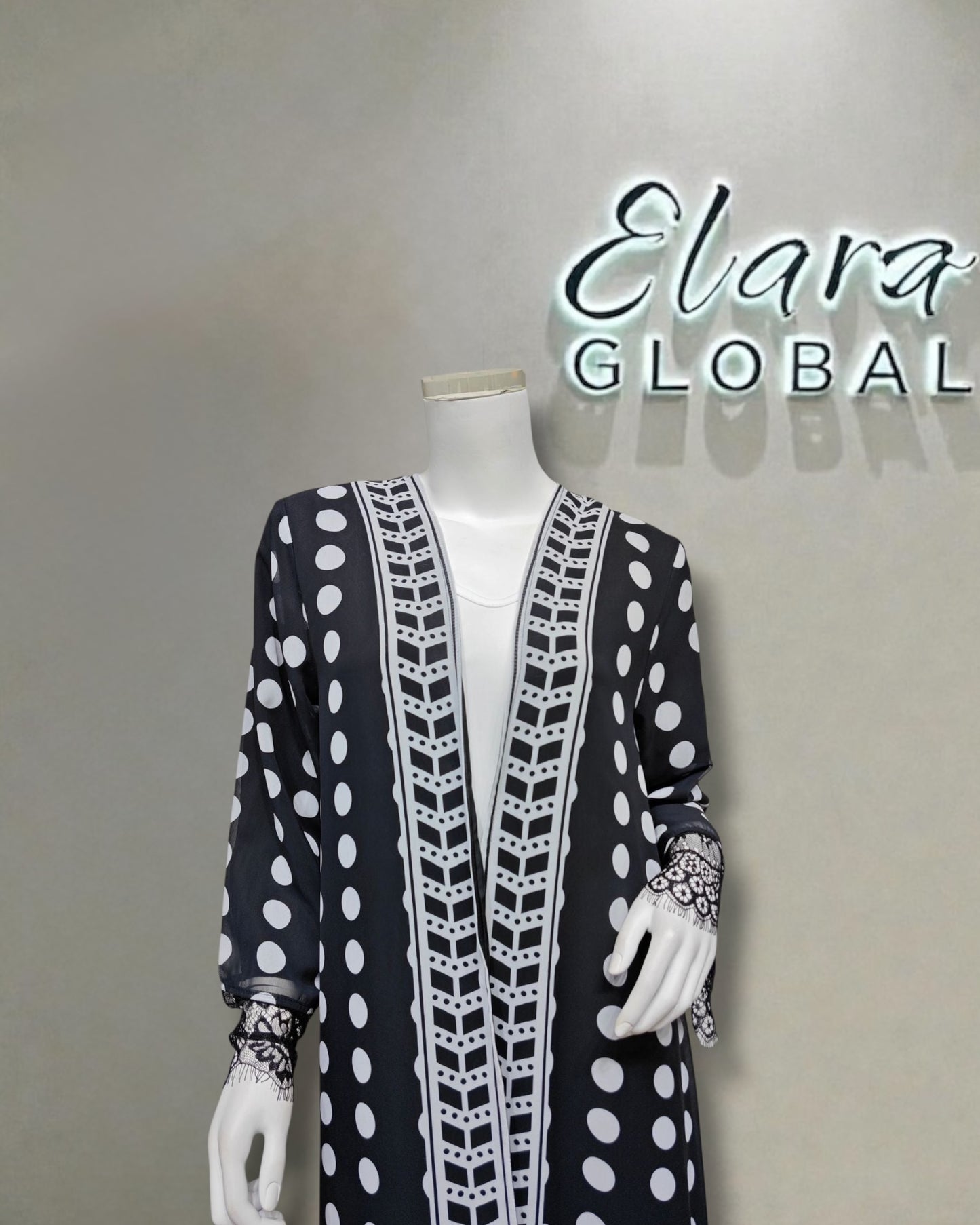 The Monochrome Abaya Set
(EG142)