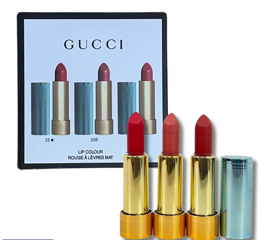 GUCCI Rouge À Lèvres Mat Lipstick – Trio Limited Edition Set (Mini)