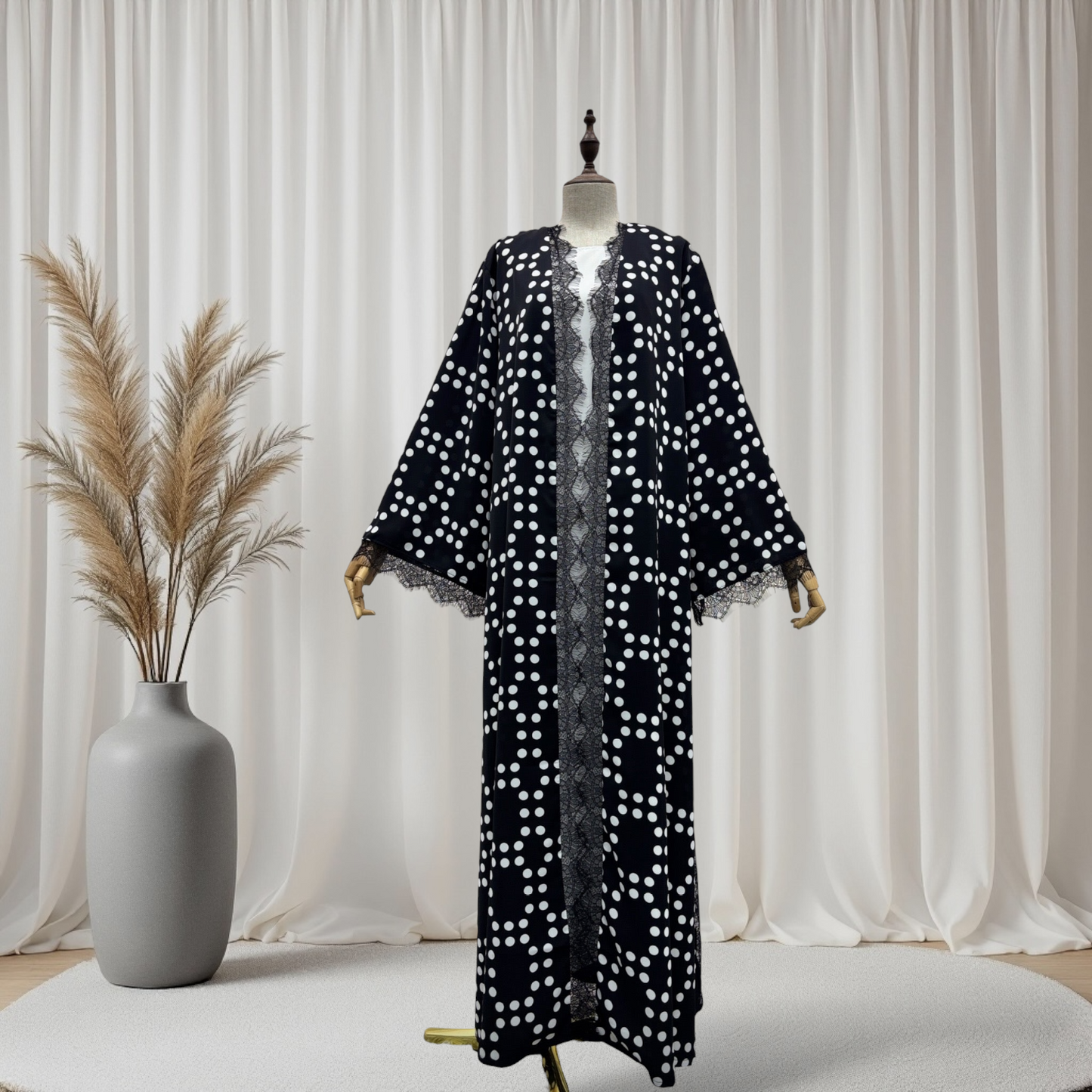 The Polka Dot Lace Abaya Set (148)