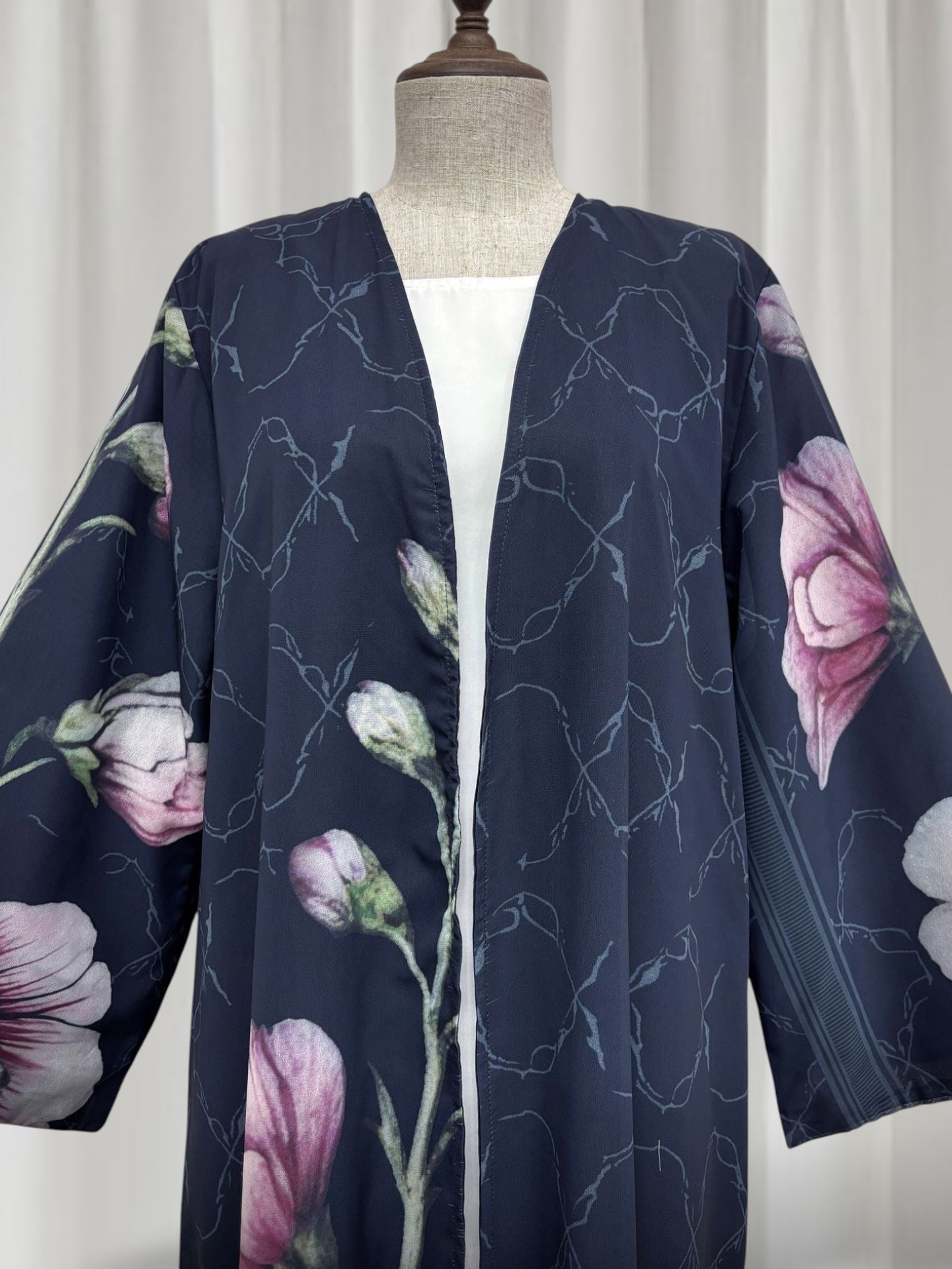 The Artisanal Midnight Floral Abaya Set (EG150)