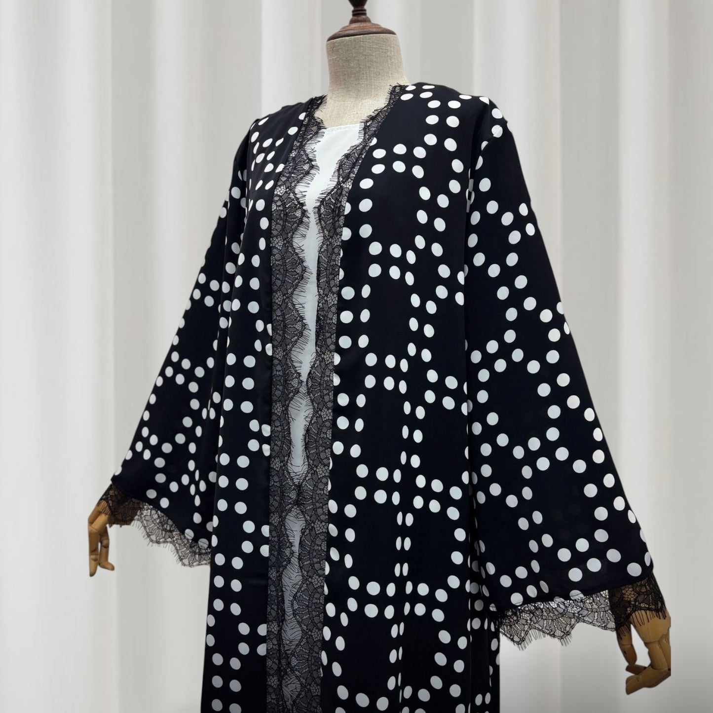 The Polka Dot Lace Abaya Set (148)