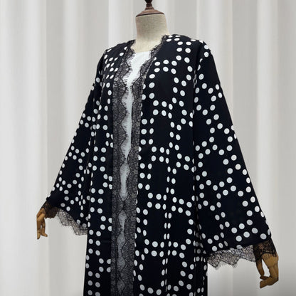 The Polka Dot Lace Abaya Set (148)