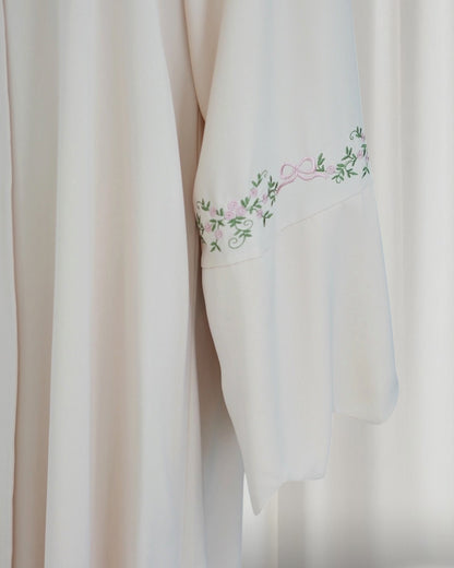 Rosette Floral Embroidered Abaya Set (EG143)