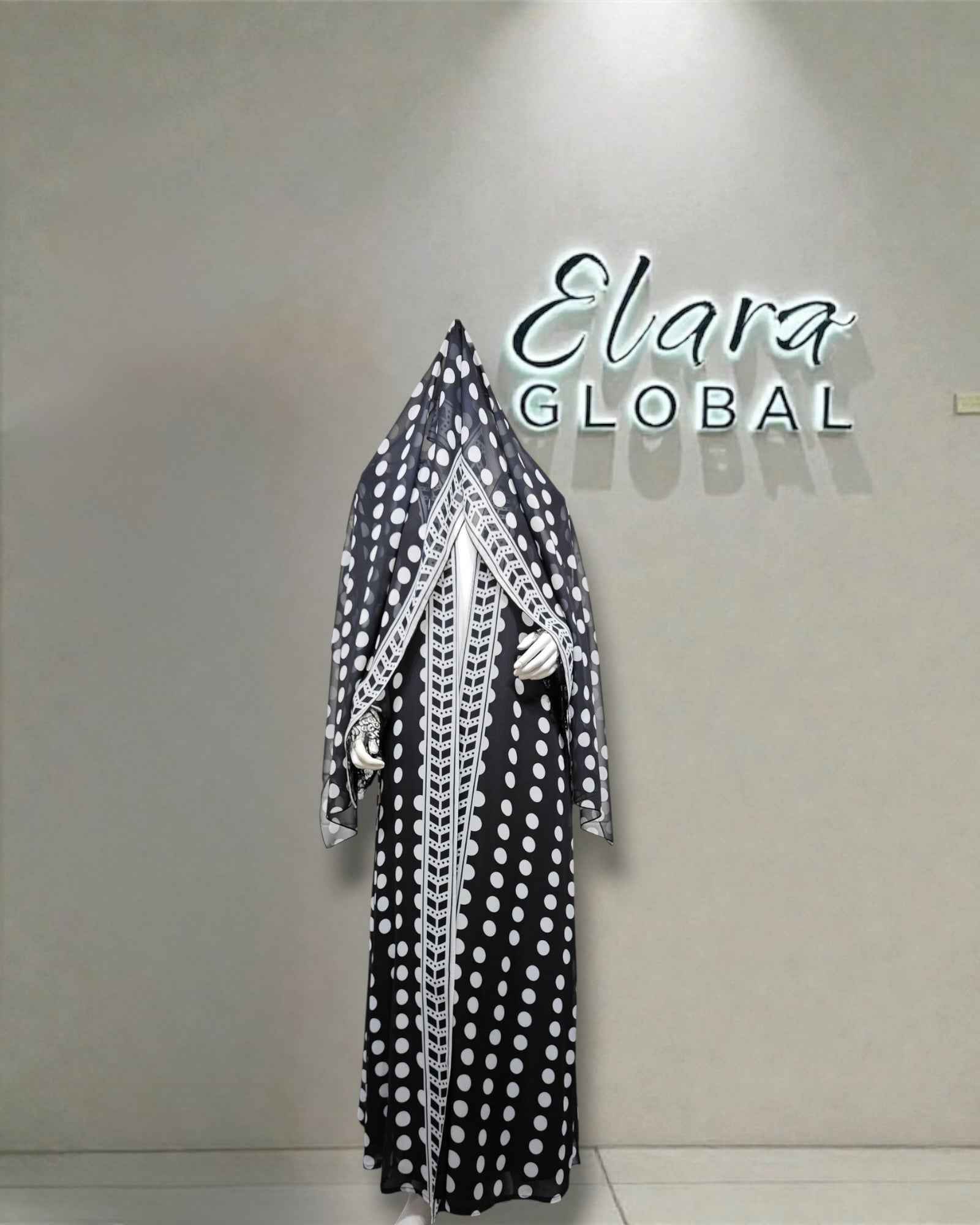 The Monochrome Abaya Set
(EG142)