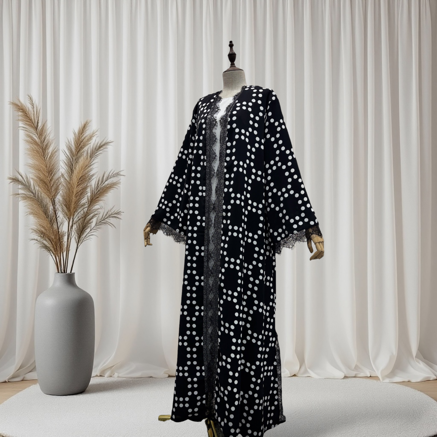 The Polka Dot Lace Abaya Set (148)