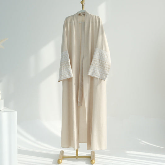 Azrah Embroidered Open Abaya - Elara Global