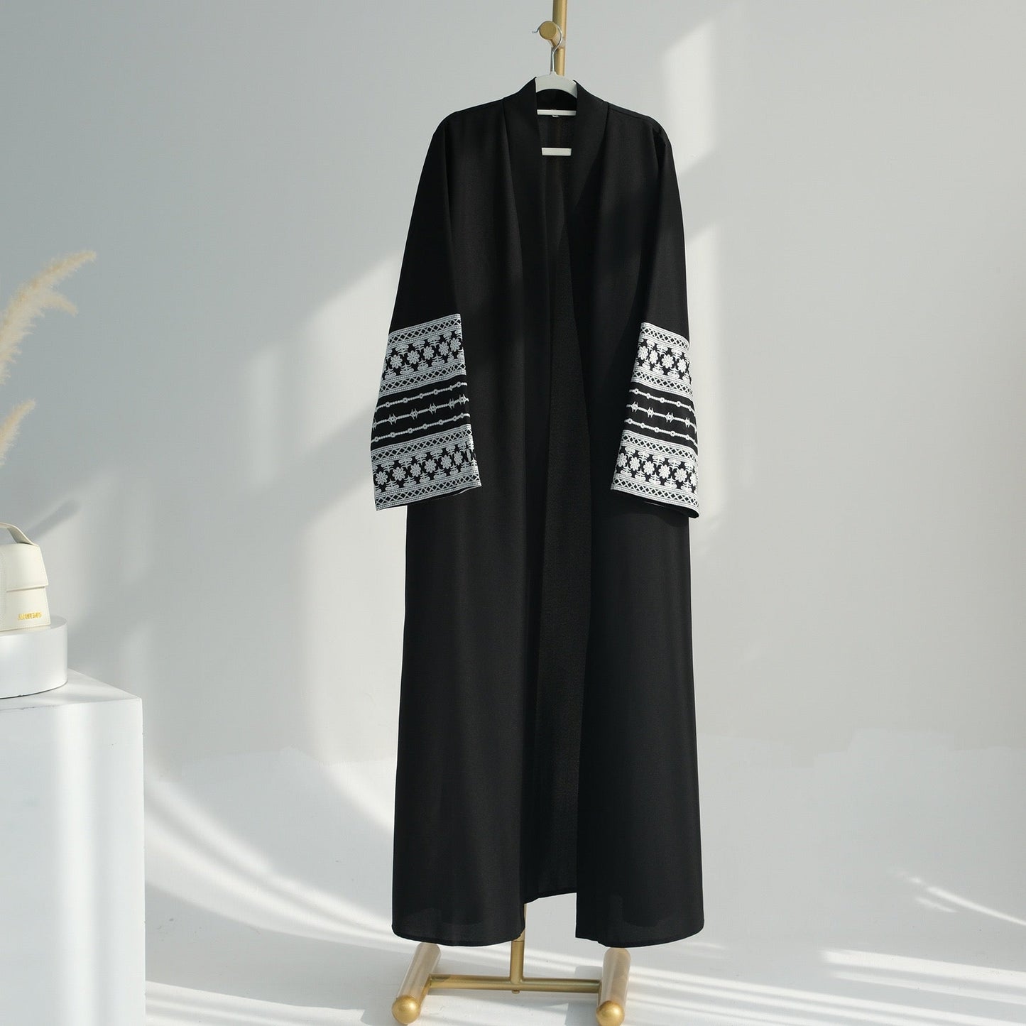 Azrah Embroidered Open Abaya - Elara Global