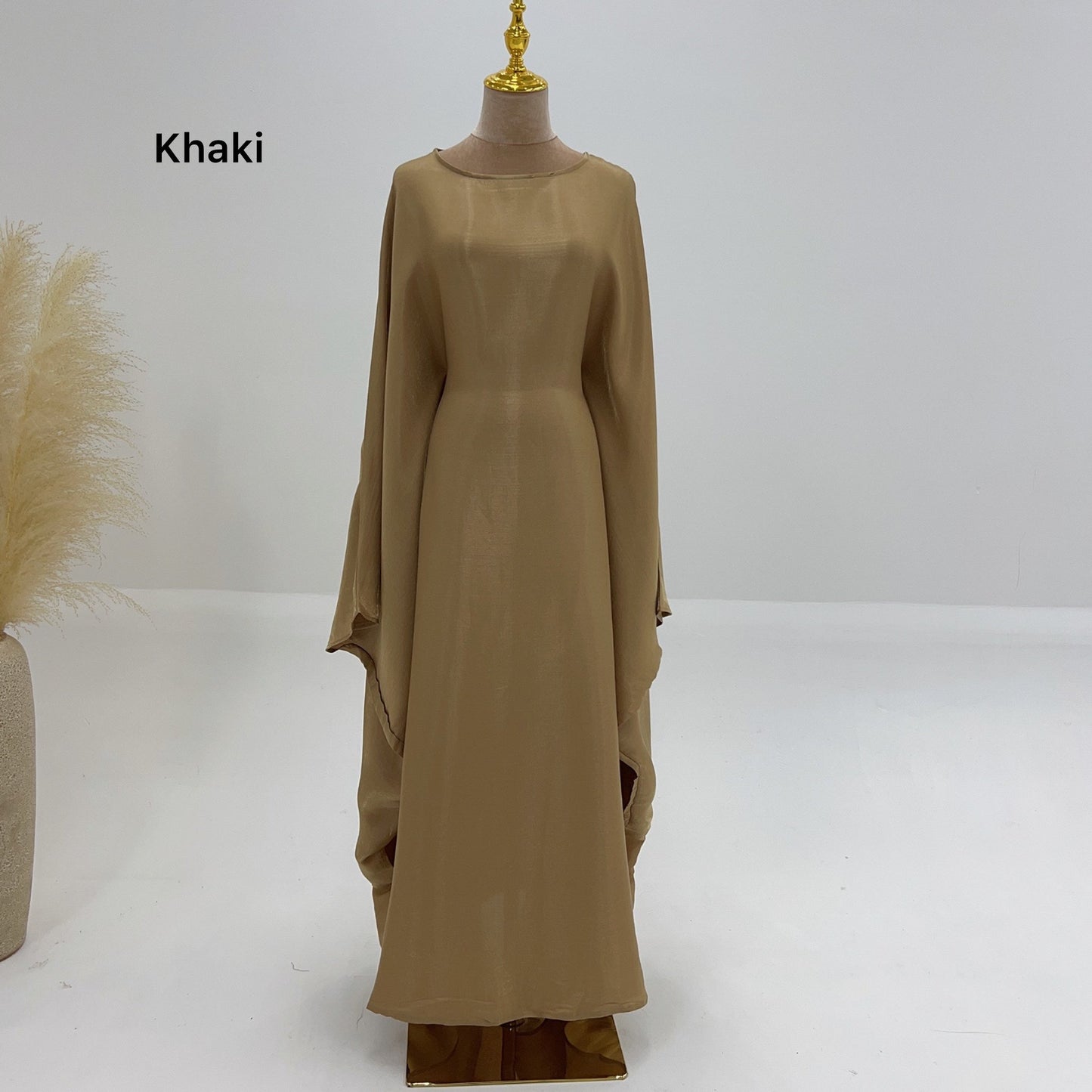 Bright Silk Satin Waist Abaya With Matching Hijab (EG120) - Elara Global