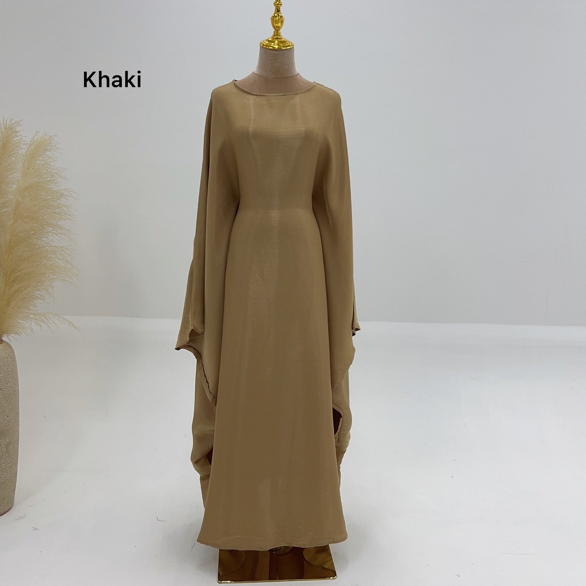 Bright Silk Satin Waist Abaya With Matching Hijab (EG120) - Elara Global