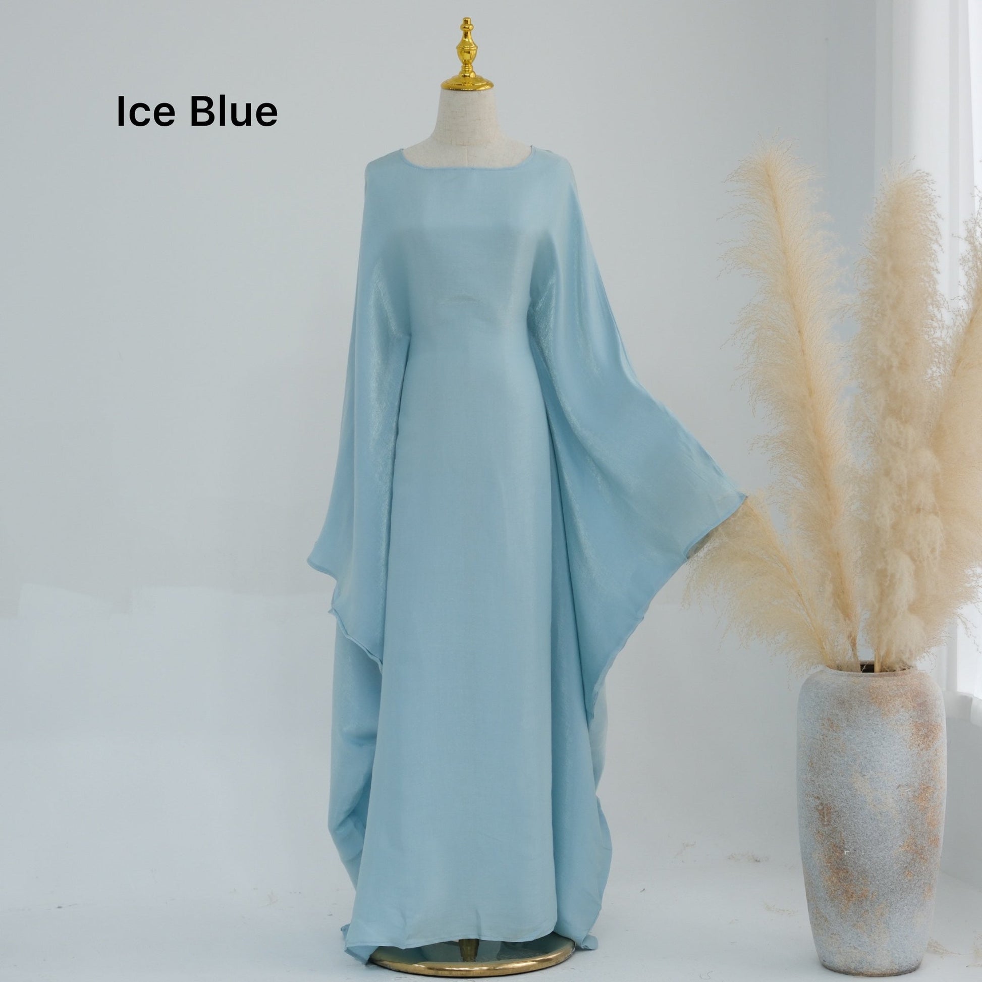 Bright Silk Satin Waist Abaya With Matching Hijab (EG120) - Elara Global