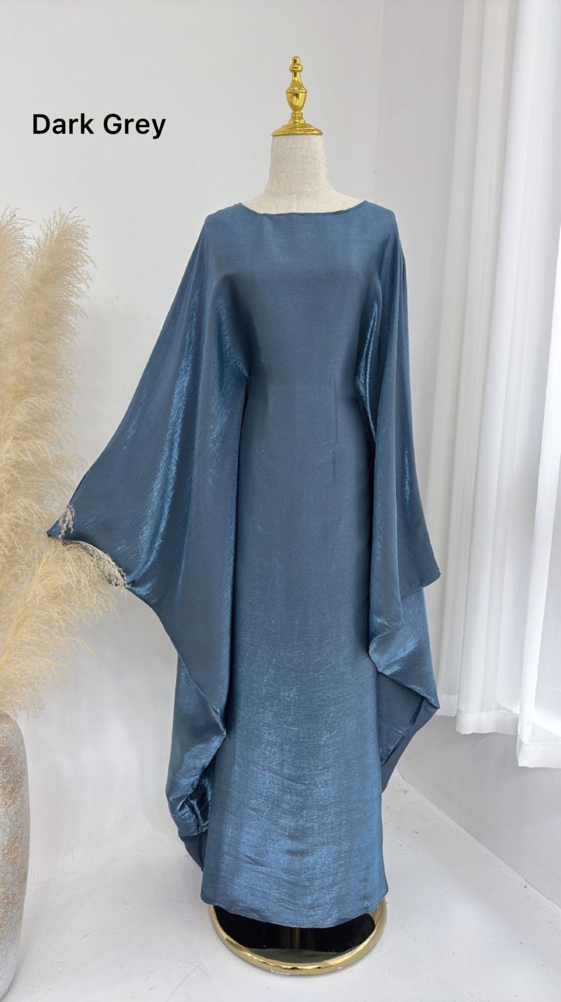 Bright Silk Satin Waist Abaya With Matching Hijab (EG120) - Elara Global
