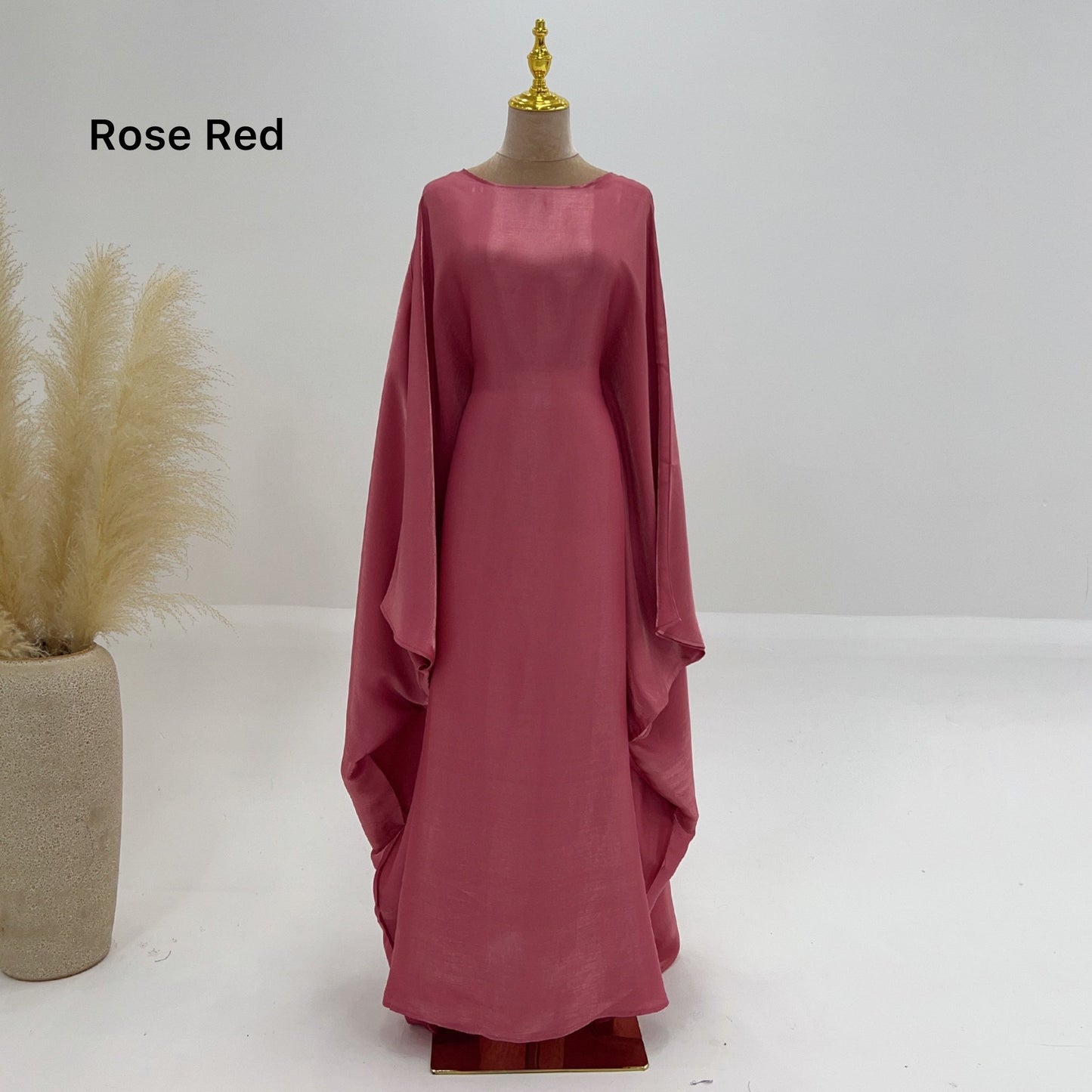 Bright Silk Satin Waist Abaya With Matching Hijab (EG120) - Elara Global