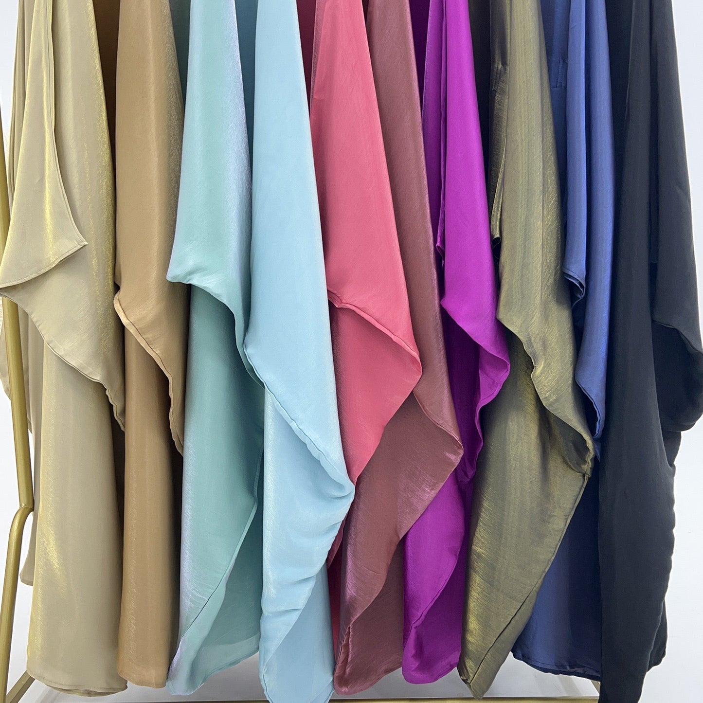 Bright Silk Satin Waist Abaya With Matching Hijab (EG120) - Elara Global