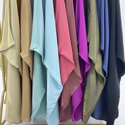 Bright Silk Satin Waist Abaya With Matching Hijab (EG120) - Elara Global