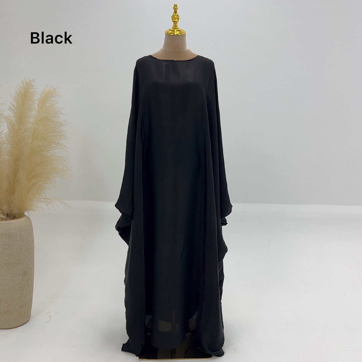 Bright Silk Satin Waist Abaya With Matching Hijab (EG120) - Elara Global