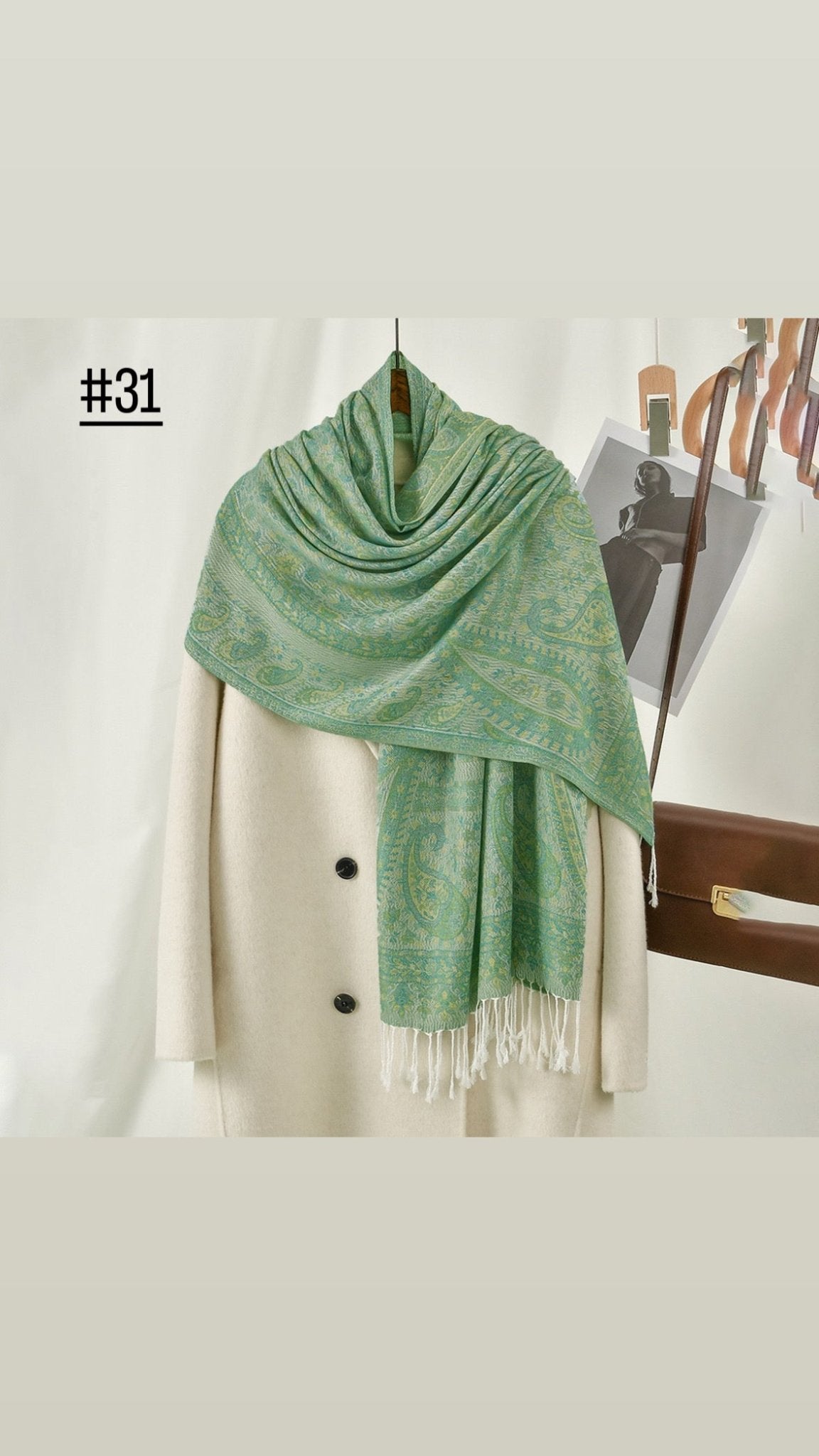 Classic Ethnic Style Popular Cashew Nutted Printed Hanging Tassel Elegant Shawl - Elara Global