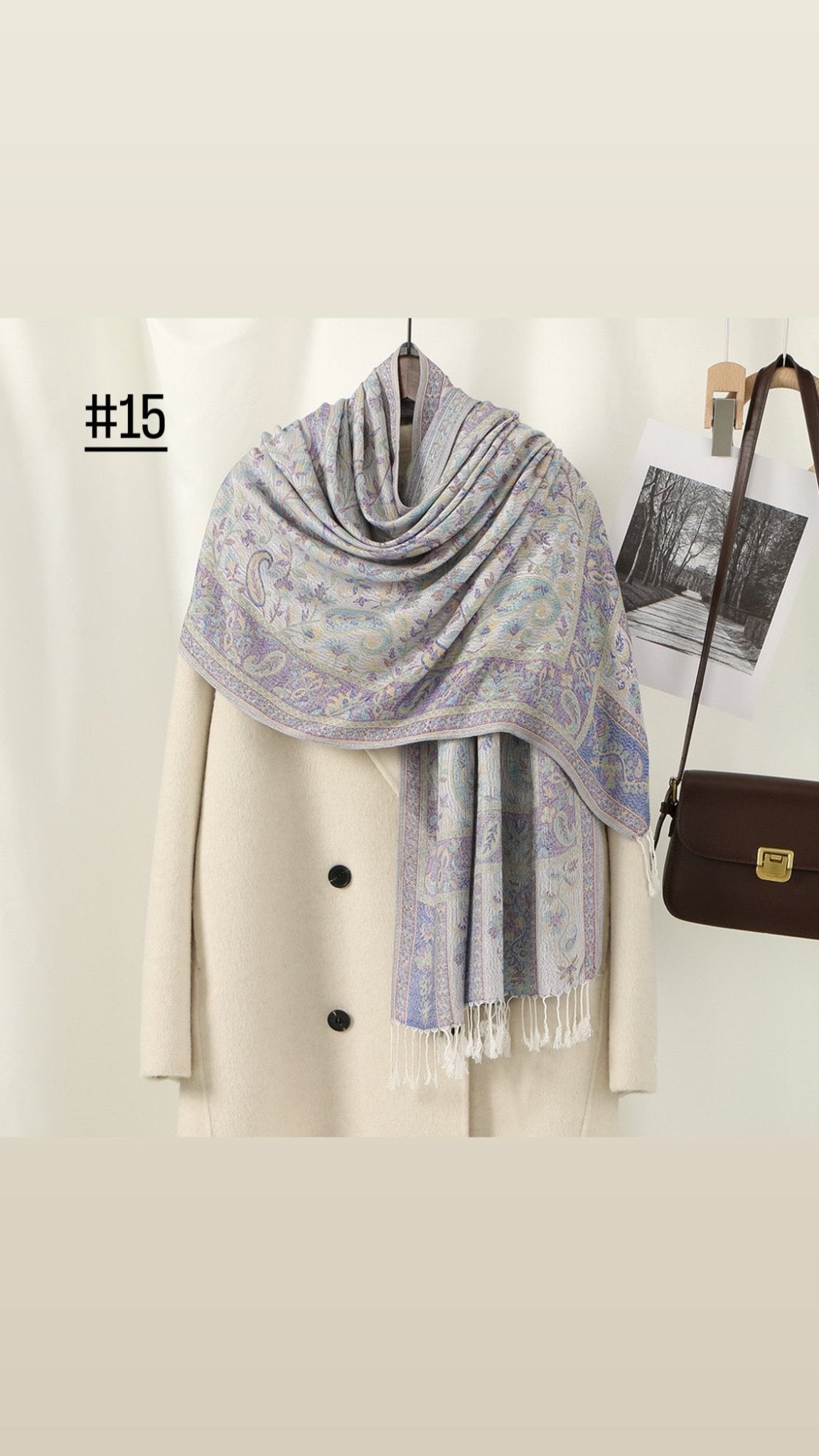 Classic Ethnic Style Popular Cashew Nutted Printed Hanging Tassel Elegant Shawl - Elara Global