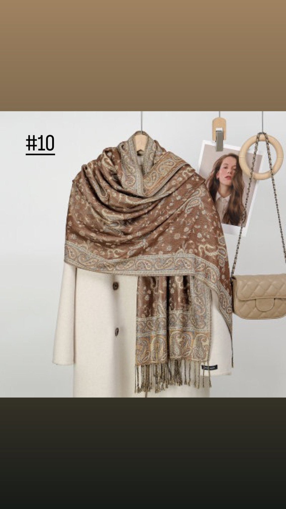 Classic Ethnic Style Popular Cashew Nutted Printed Hanging Tassel Elegant Shawl - Elara Global