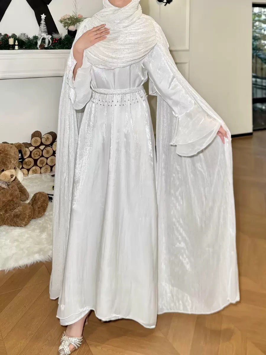Elegant Pleated Cape Abaya with Hijab (EG126) - Elara Global