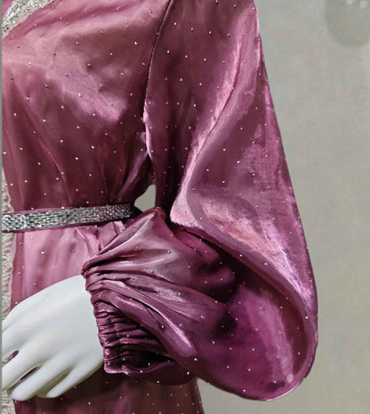 Ethereal rhinestoned Arabic Hand - Embroidered 2 - piece Set - Elara Global