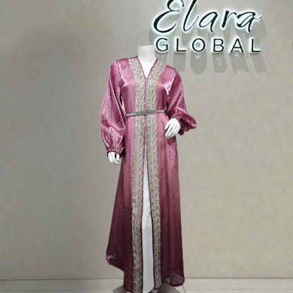 Ethereal rhinestoned Arabic Hand - Embroidered 2 - piece Set - Elara Global
