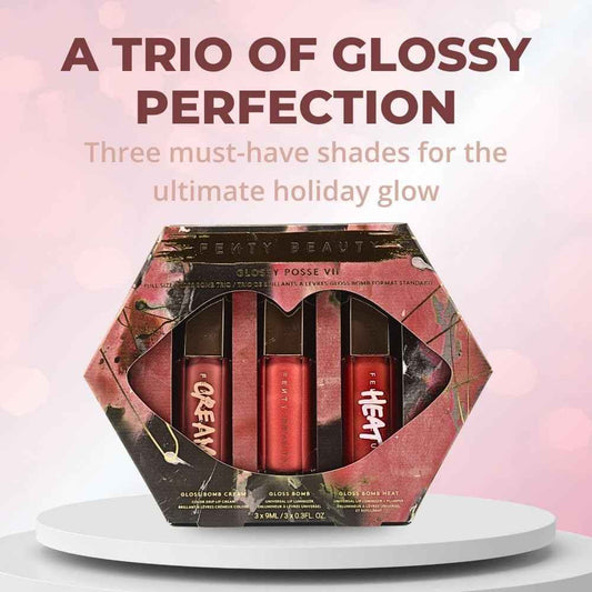 Fenty Beauty Glossy Posse VII | Full - Size Gloss Bomb Trio - Elara Global