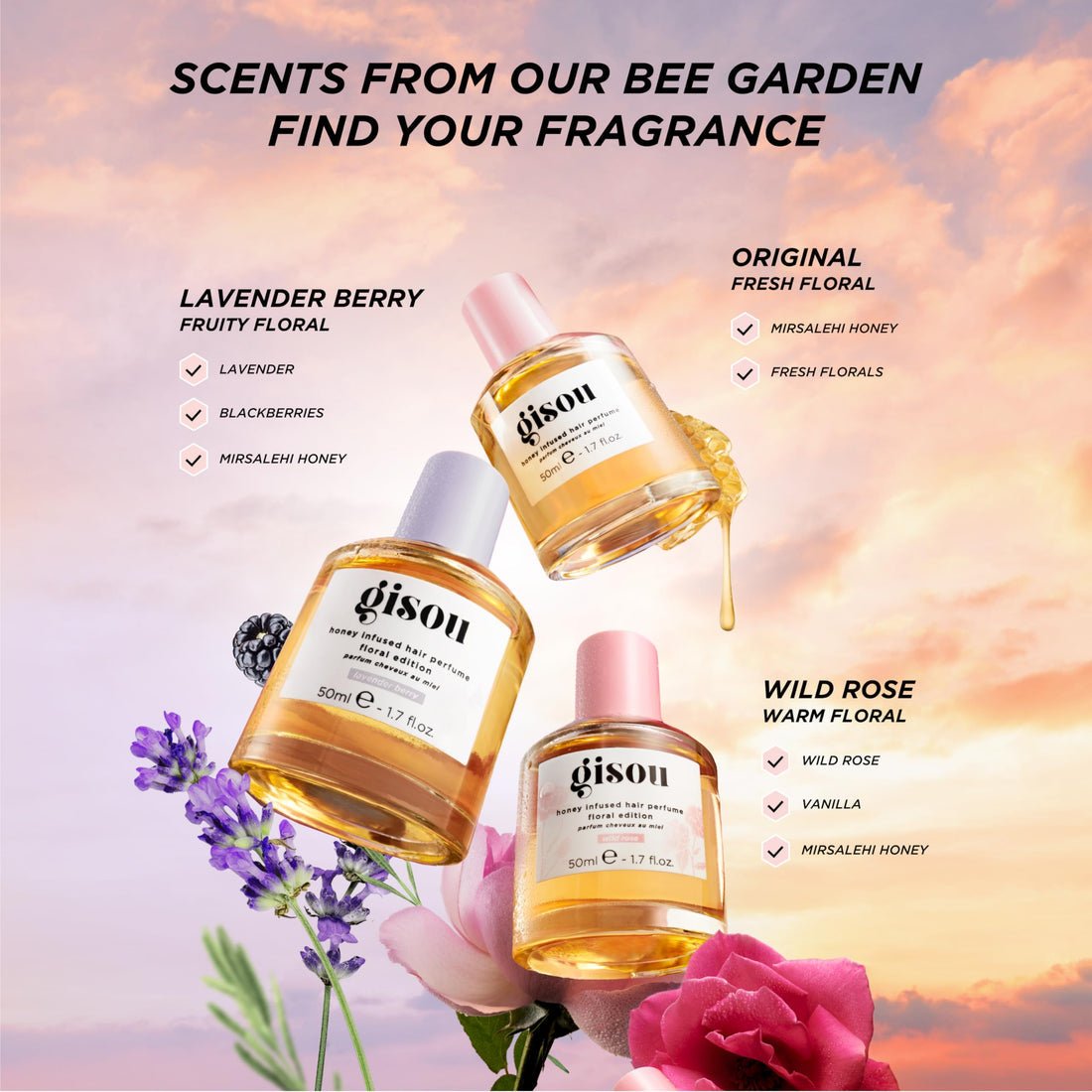 GISOU HONEY INFUSED HAIR PERFUME FLORAL EDITION - 50ML - Elara Global