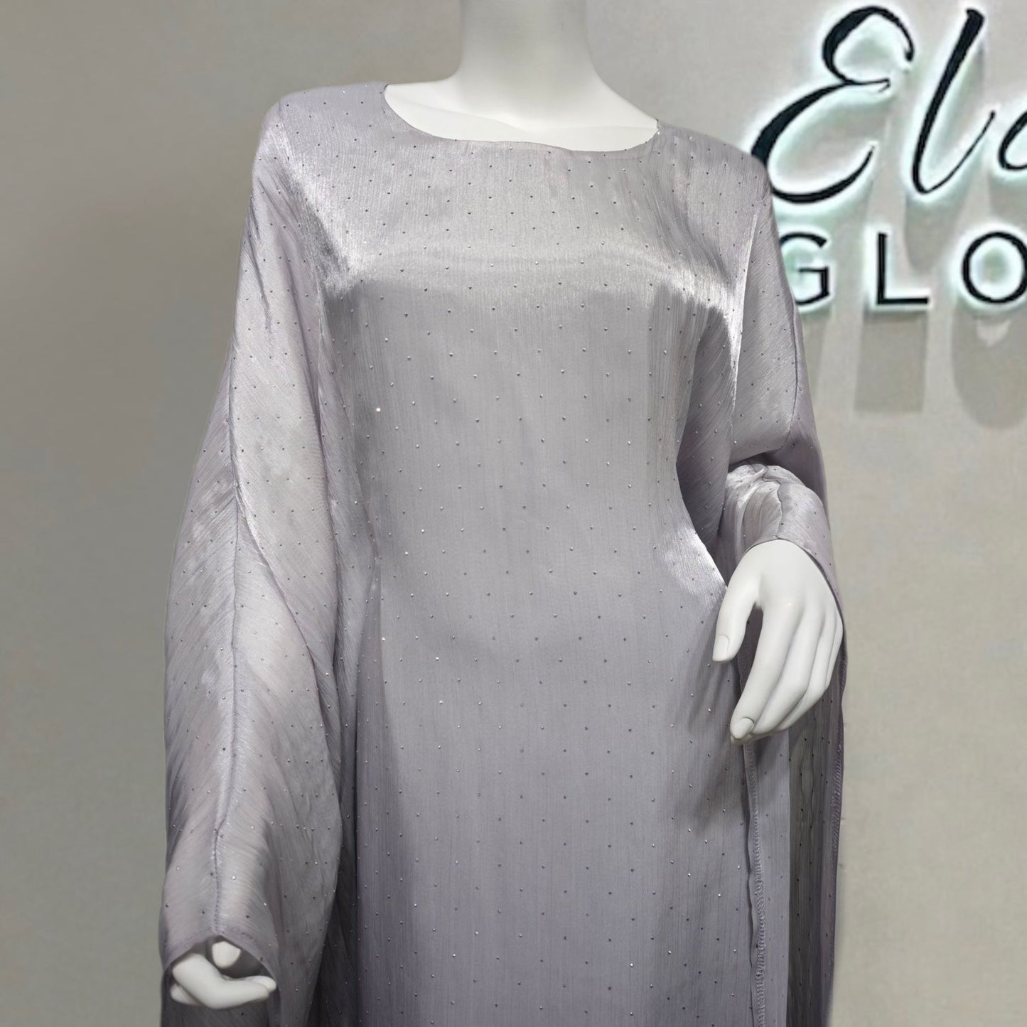 Gradient Organza Loose Abaya With Matching Hijab (EG121) - Elara Global