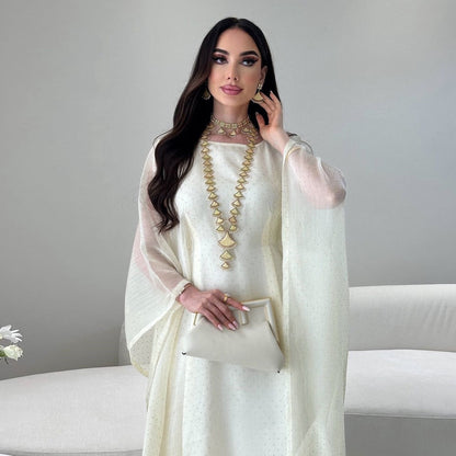 Gradient Organza Loose Abaya With Matching Hijab (EG121) - Elara Global