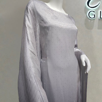 Gradient Organza Loose Abaya With Matching Hijab (EG121) - Elara Global