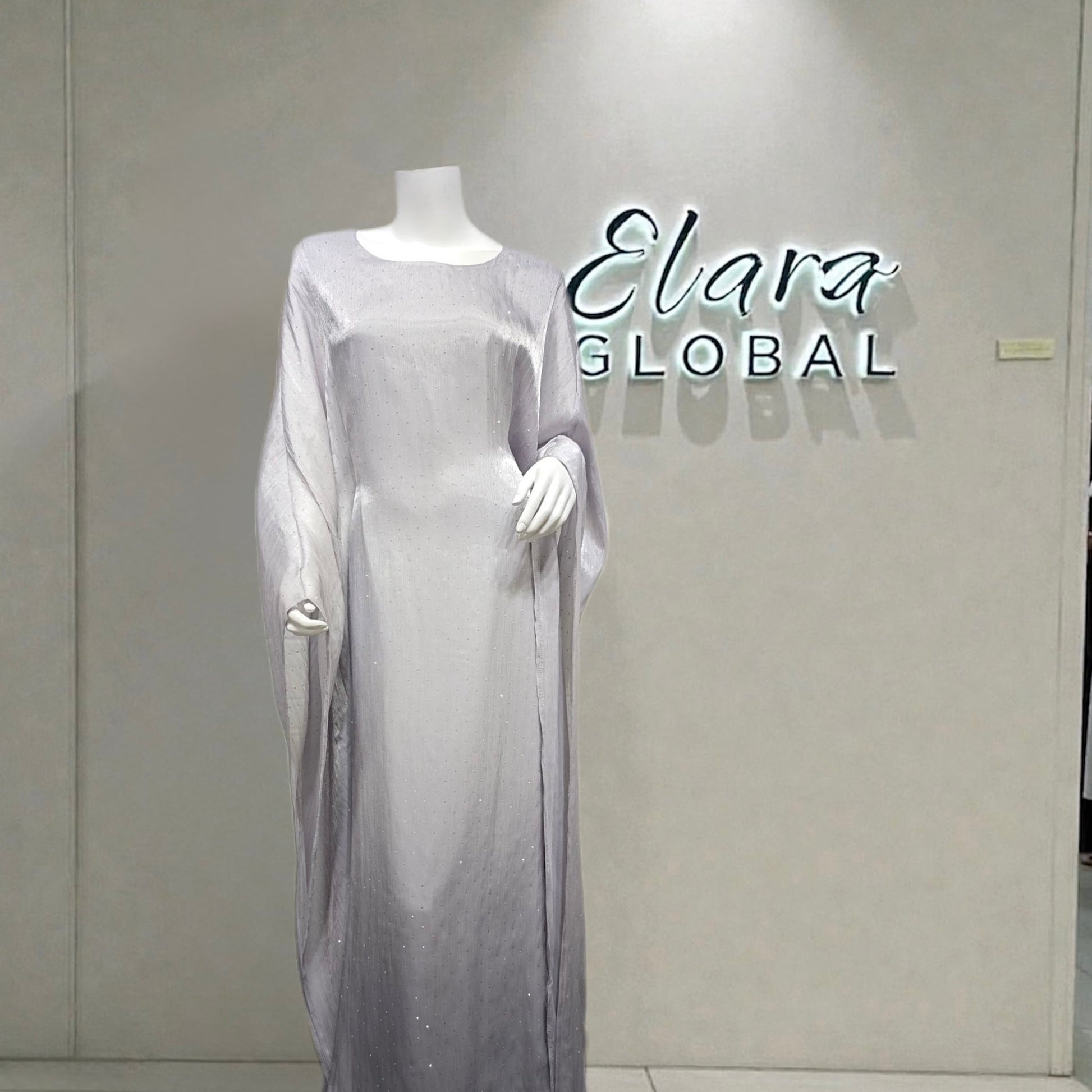 Gradient Organza Loose Abaya With Matching Hijab (EG121) - Elara Global