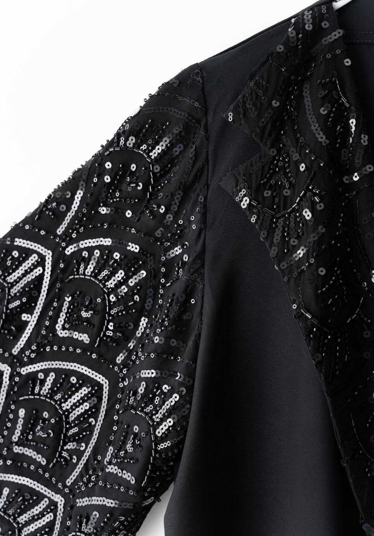 Handmade Beaded Luxury Abaya With Hijab (EG111) - Elara Global