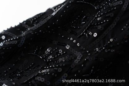 Handmade Beaded Luxury Abaya With Hijab (EG111) - Elara Global