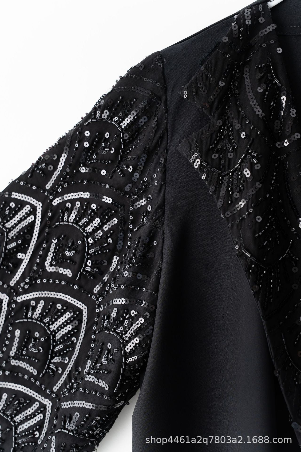 Handmade Beaded Luxury Abaya With Hijab (EG111) - Elara Global