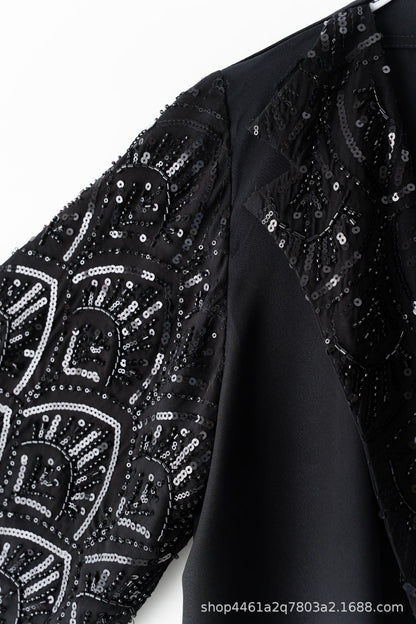 Handmade Beaded Luxury Abaya With Hijab (EG111) - Elara Global