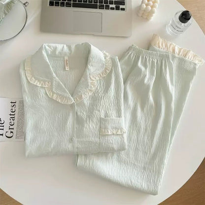High - End Long - Sleeved Pajama Set (EG206) - Elara Global