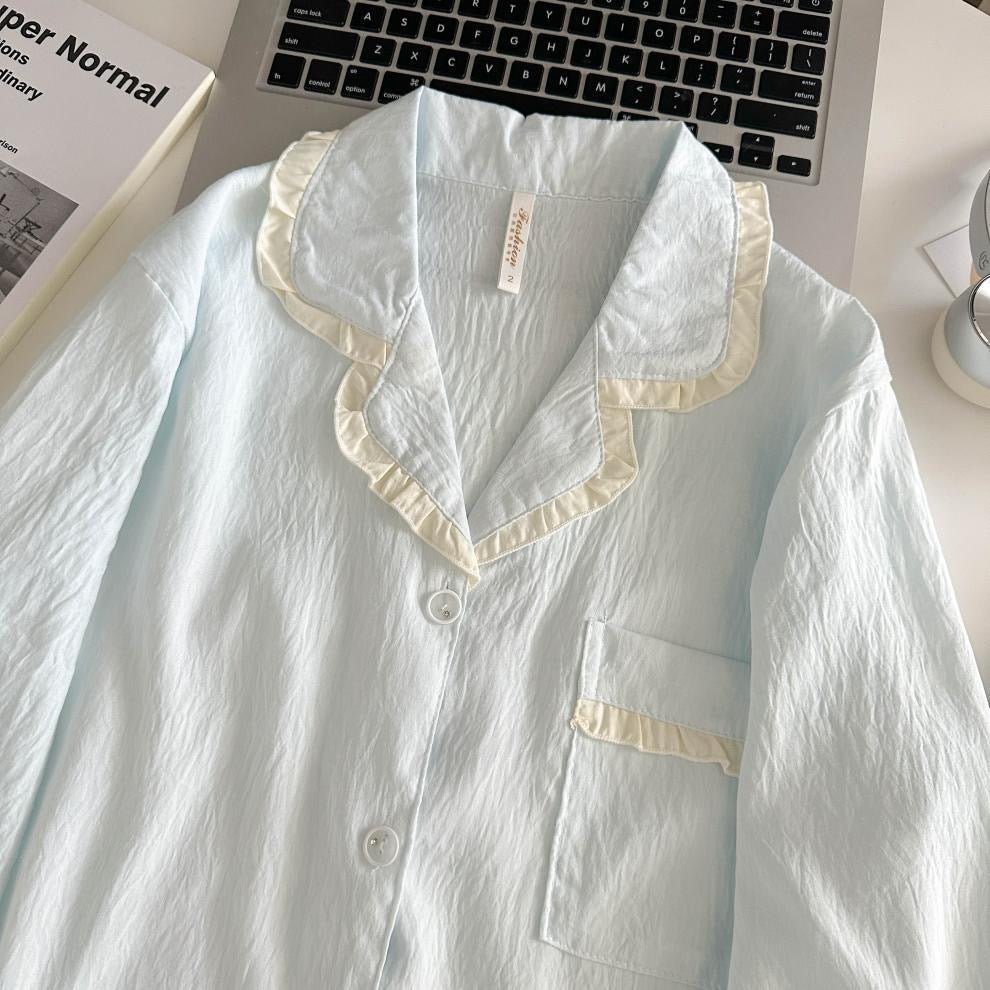 High - End Long - Sleeved Pajama Set (EG206) - Elara Global