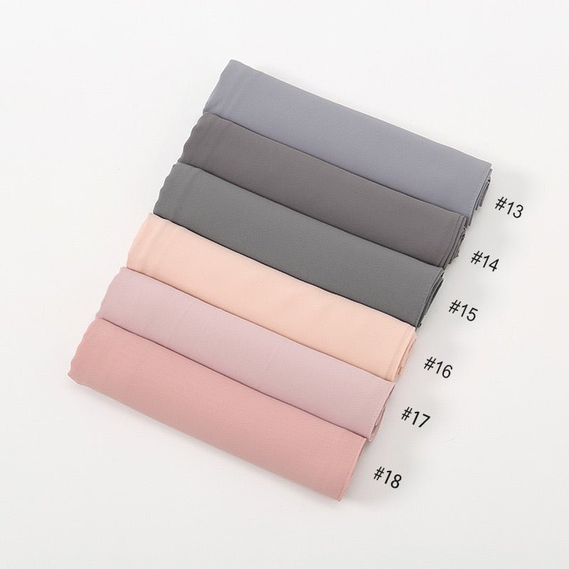 high quality solid color messy chiffon hijab - Elara Global
