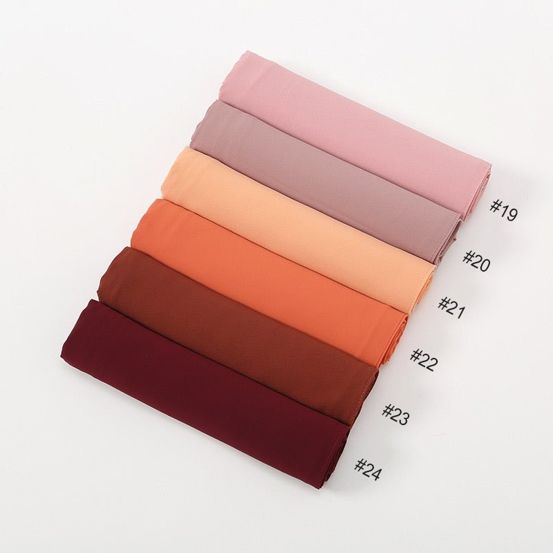 high quality solid color messy chiffon hijab - Elara Global