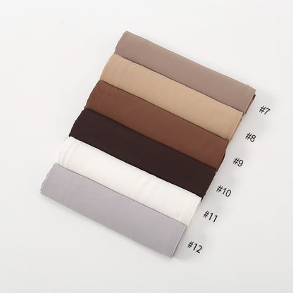 high quality solid color messy chiffon hijab - Elara Global