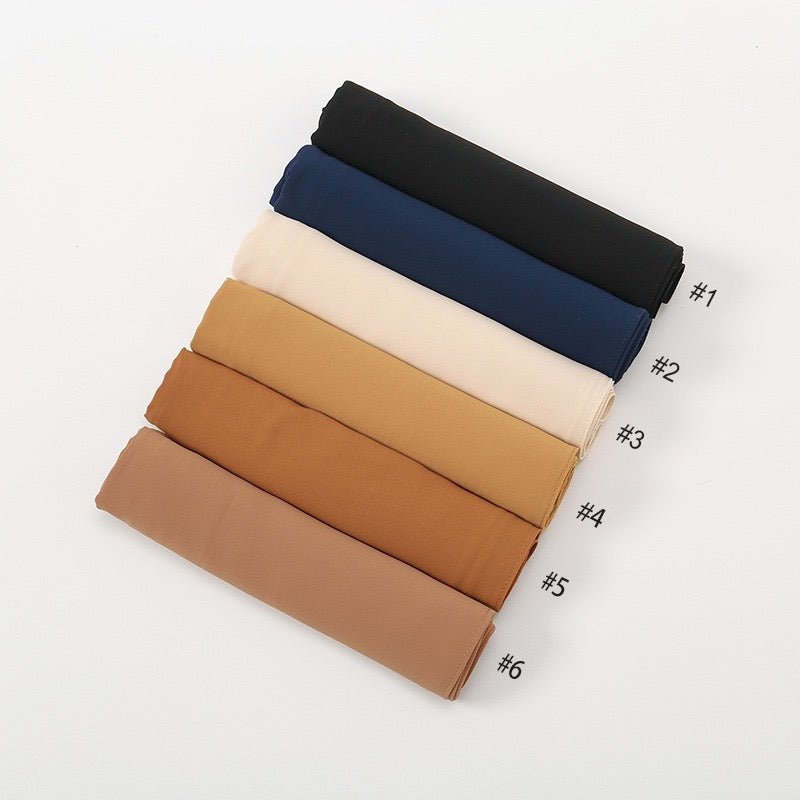 high quality solid color messy chiffon hijab - Elara Global