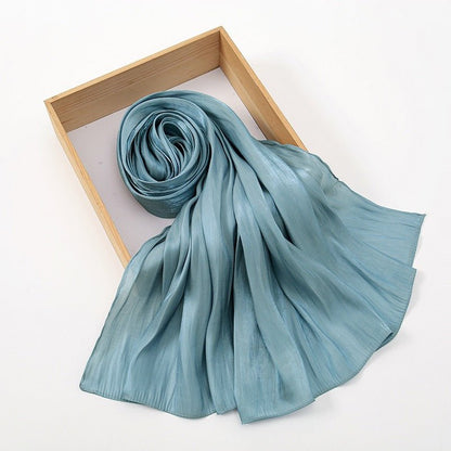 Island Satin Crepe Malaysian Bright Silk Hijab - Elara Global