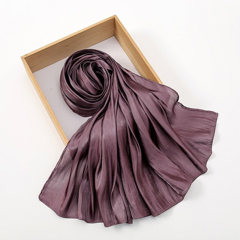 Island Satin Crepe Malaysian Bright Silk Hijab - Elara Global