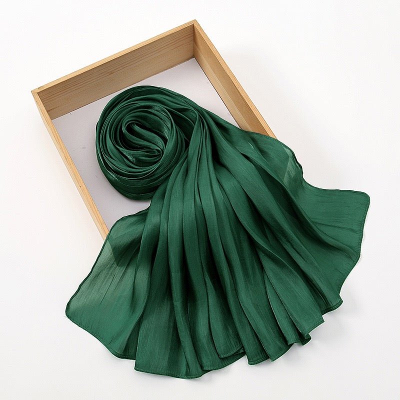 Island Satin Crepe Malaysian Bright Silk Scarf - Elara Global