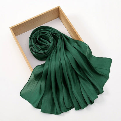 Island Satin Crepe Malaysian Bright Silk Scarf - Elara Global