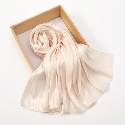 Island Satin Crepe Malaysian Bright Silk Scarf - Elara Global