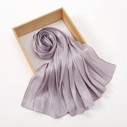 Island Satin Crepe Malaysian Bright Silk Scarf - Elara Global