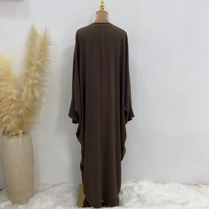 Kaftan Sleeve Embroidered Open Abaya - Elara Global